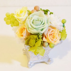 2012母の日レッスン　プリザーブドフラワー　フルーツポット